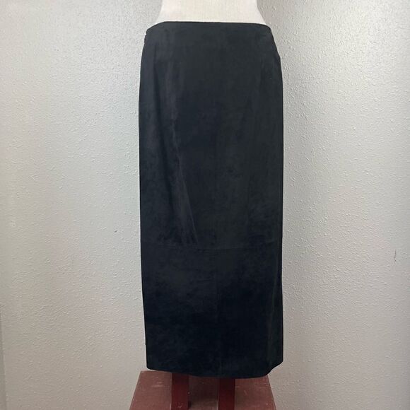 Laura Leigh Ltd. Black Leather Maxi Skirt Size 10 EUC - Picture 5 of 6